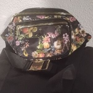 INC Women's Floral Black Belt Bag